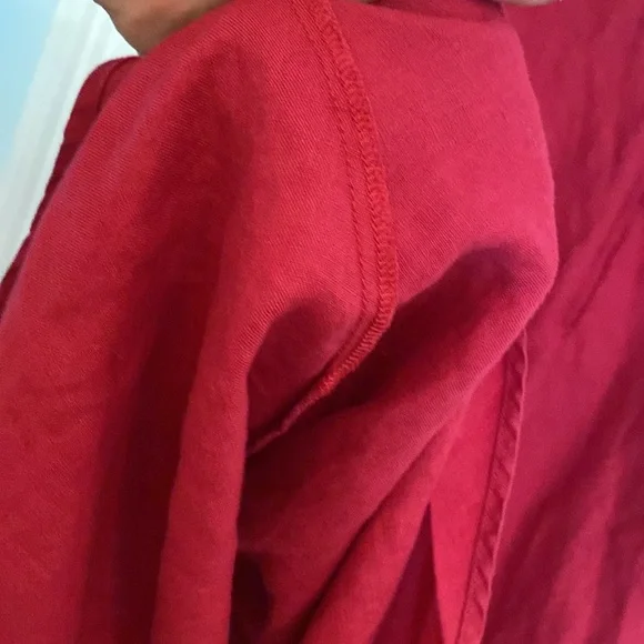 Spiegel 100% Linen (Flax) Cranberry Red long zippered tailored dress flaws pic 3 - Picture 13 of 15